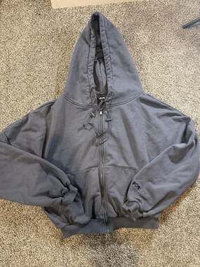 Popflex Zip-Up Cloud Hoodie Size S/M Charcoal Grey So Magical